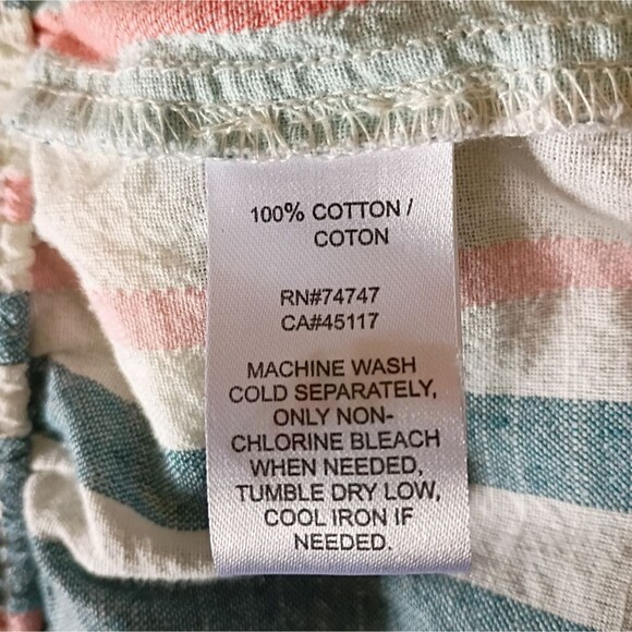 Natural Reflections Striped Shorts 100% Cotton Size XL Beach Vacation Summer - Picture 4 of 4